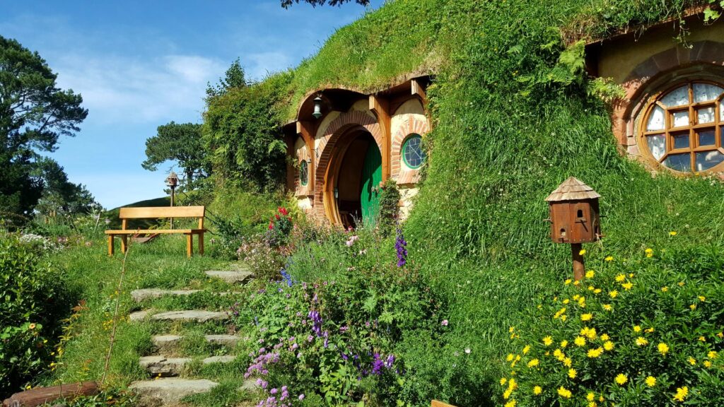 La maison du Hobbit dans le seigneur des anneaux en Nouvelle-Zélande